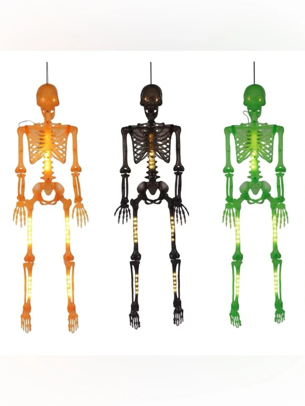 Pre-Lit Skeletons, Set of 3